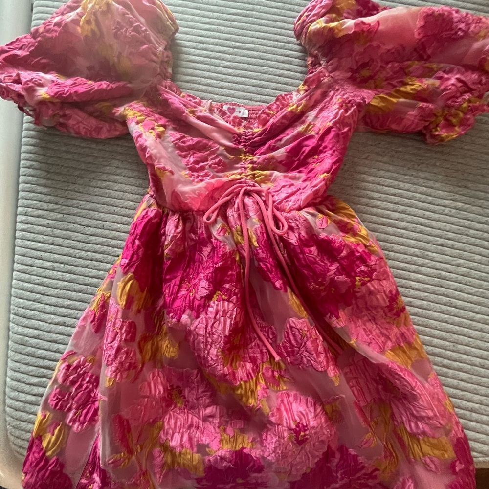 Buddy Love Pink and Yellow Smocked Dress
